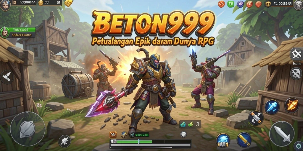 Gameplay epik dalam BETON999 yang menampilkan karakter bertempur.