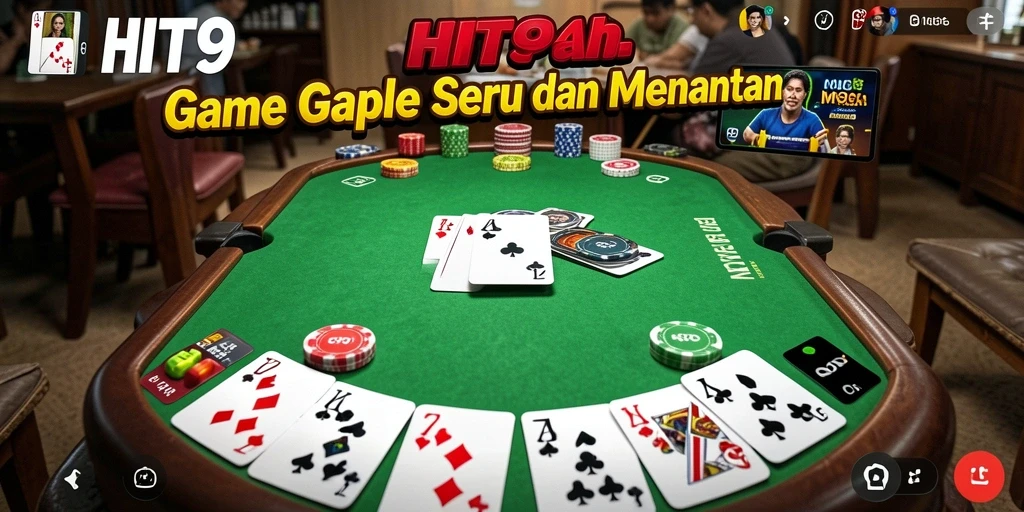 Screenshot gameplay HIT9 menampilkan suasana seru permainan Gaple.
