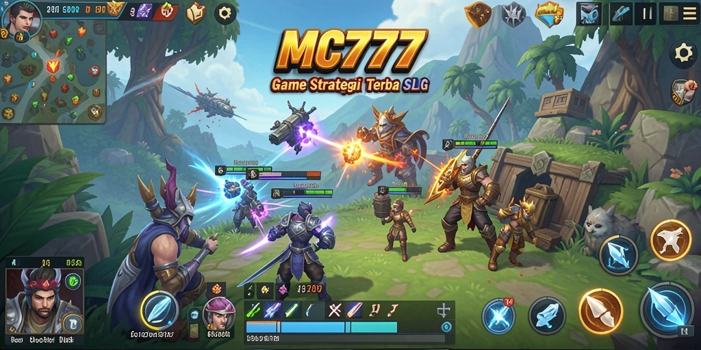 Tampilan gameplay strategis mendebarkan dalam MC777