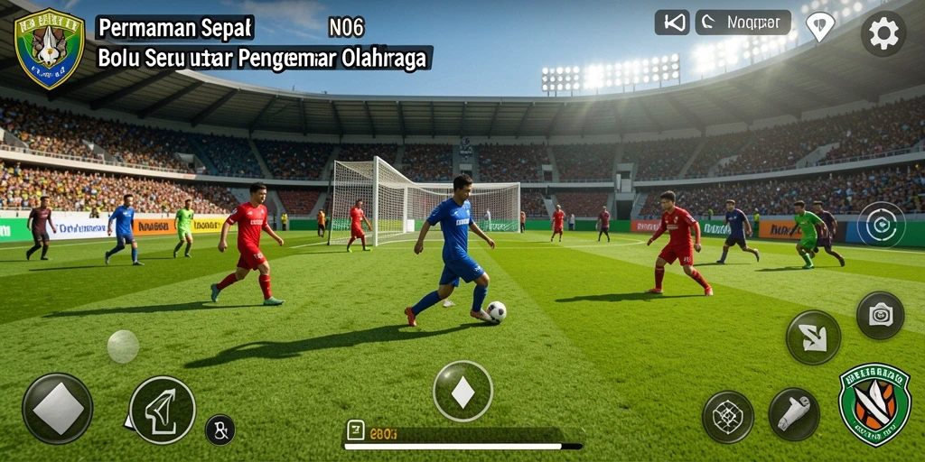 Screenshot permainan N06 menunjukkan aksi sepak bola yang mendebarkan.