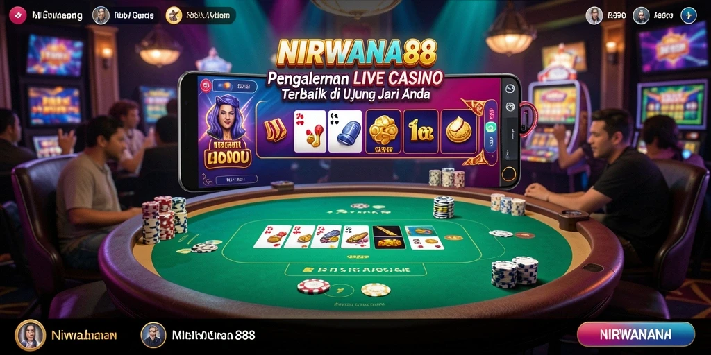 Tampilan menarik dari gameplay Live Casino di NIRWANA88.