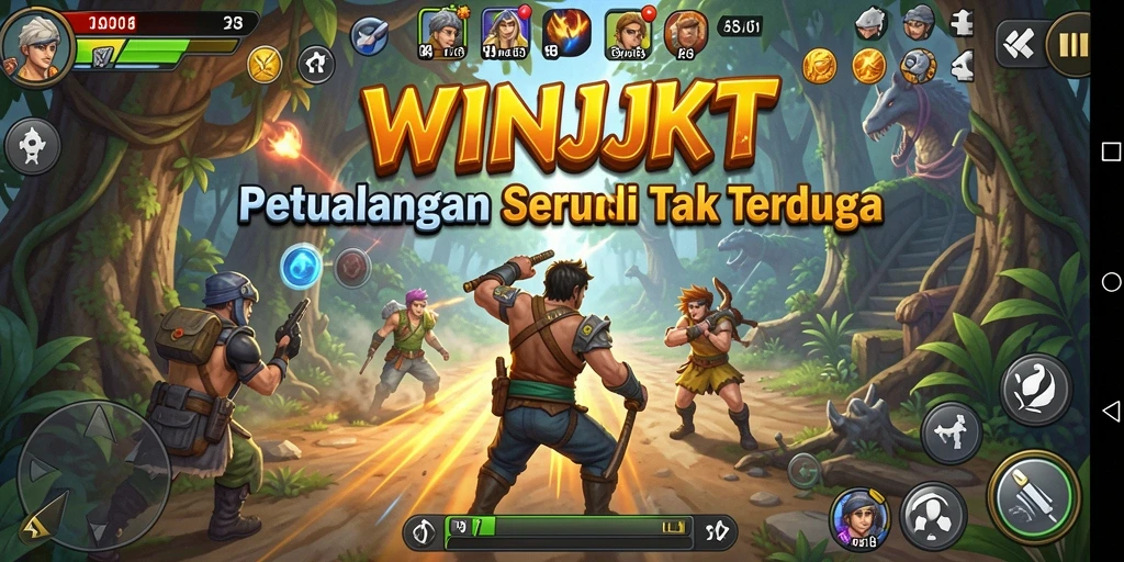 Tampilan gameplay WINJKT yang mendebarkan dan penuh aksi.